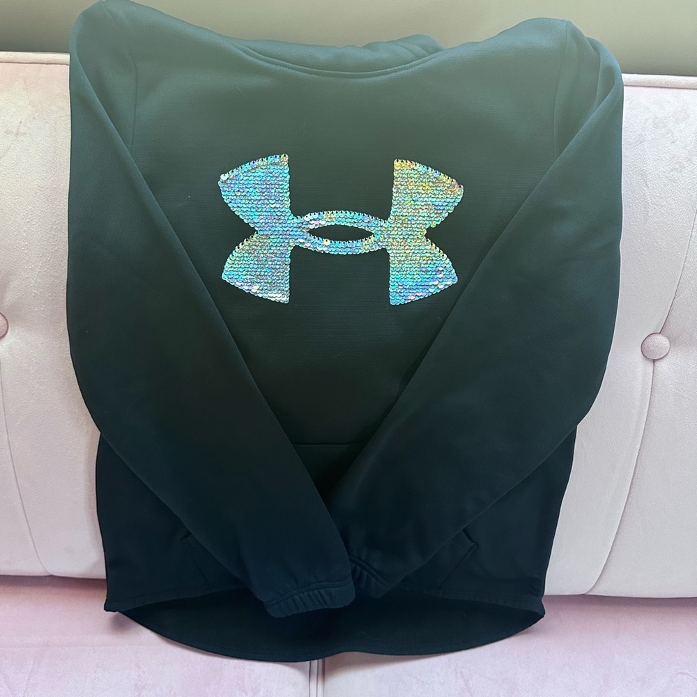 Girls Under Armour color changing SEQUIN hoodie size youth- M (NWT)